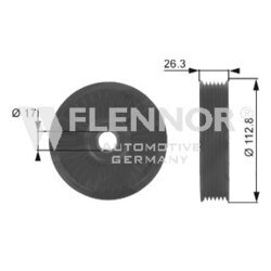 Vratná/vodiaca kladka rebrovaného klinového remeňa FLENNOR FU99246 - obr. 1