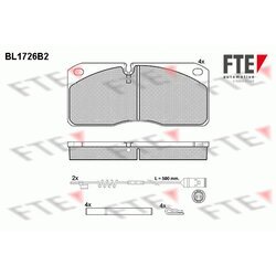 Sada brzdových platničiek kotúčovej brzdy FTE BL1726B2