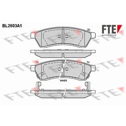 Sada brzdových platničiek kotúčovej brzdy FTE BL2603A1