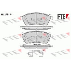 Sada brzdových platničiek kotúčovej brzdy FTE BL2781A1