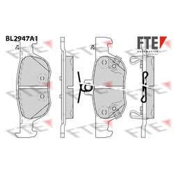 Sada brzdových platničiek kotúčovej brzdy FTE BL2947A1