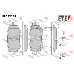 Sada brzdových platničiek kotúčovej brzdy FTE 9011165