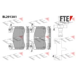 Sada brzdových platničiek kotúčovej brzdy FTE BL2913A1