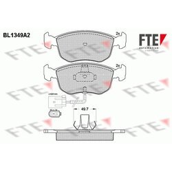 Sada brzdových platničiek kotúčovej brzdy FTE BL1349A2