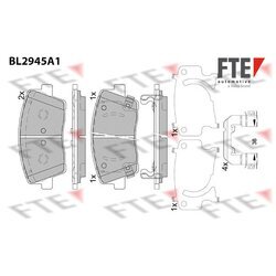 Sada brzdových platničiek kotúčovej brzdy FTE 9011189