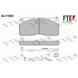 Sada brzdových platničiek kotúčovej brzdy FTE BL1726E2