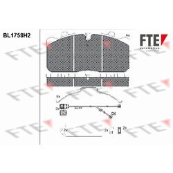 Sada brzdových platničiek kotúčovej brzdy FTE BL1758H2