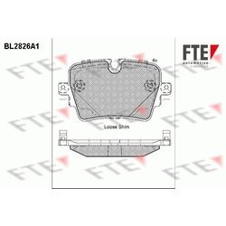 Sada brzdových platničiek kotúčovej brzdy FTE BL2826A1