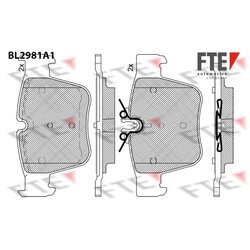 Sada brzdových platničiek kotúčovej brzdy FTE BL2981A1