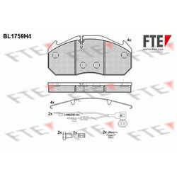 Sada brzdových platničiek kotúčovej brzdy FTE BL1759H4