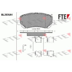 Sada brzdových platničiek kotúčovej brzdy FTE BL2835A1