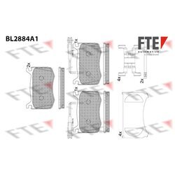 Sada brzdových platničiek kotúčovej brzdy FTE BL2884A1