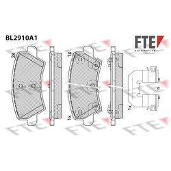 Sada brzdových platničiek kotúčovej brzdy FTE BL2910A1