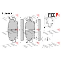 Sada brzdových platničiek kotúčovej brzdy FTE BL2948A1
