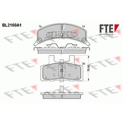 Sada brzdových platničiek kotúčovej brzdy FTE BL2160A1