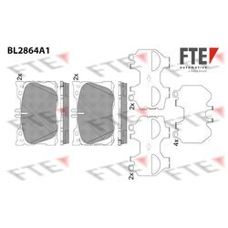 Sada brzdových platničiek kotúčovej brzdy FTE BL2864A1