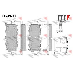 Sada brzdových platničiek kotúčovej brzdy FTE BL2892A1