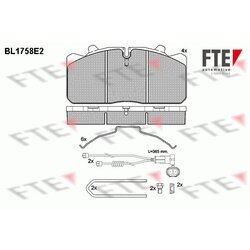 Sada brzdových platničiek kotúčovej brzdy FTE BL1758E2