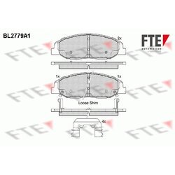 Sada brzdových platničiek kotúčovej brzdy FTE BL2779A1