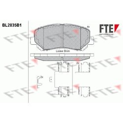 Sada brzdových platničiek kotúčovej brzdy FTE BL2835B1