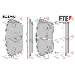 Sada brzdových platničiek kotúčovej brzdy FTE BL2874A1