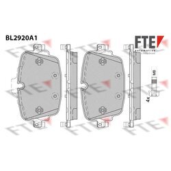 Sada brzdových platničiek kotúčovej brzdy FTE BL2920A1