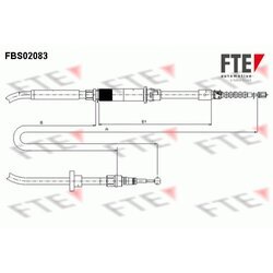 Ťažné lanko parkovacej brzdy FTE FBS02083