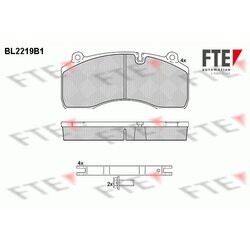 Sada brzdových platničiek kotúčovej brzdy FTE BL2219B1