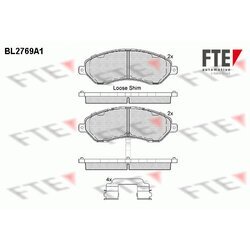 Sada brzdových platničiek kotúčovej brzdy FTE BL2769A1
