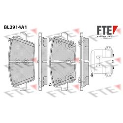 Sada brzdových platničiek kotúčovej brzdy FTE 9011156