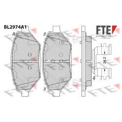 Sada brzdových platničiek kotúčovej brzdy FTE 9011220