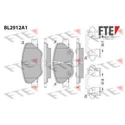 Sada brzdových platničiek kotúčovej brzdy FTE BL2912A1