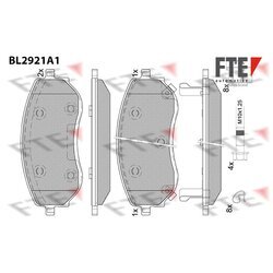 Sada brzdových platničiek kotúčovej brzdy FTE BL2921A1