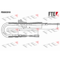 Ťažné lanko parkovacej brzdy FTE FBS02010