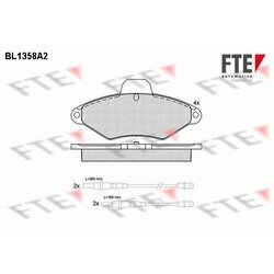 Sada brzdových platničiek kotúčovej brzdy FTE BL1358A2