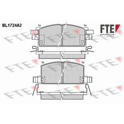 Sada brzdových platničiek kotúčovej brzdy FTE BL1724A2