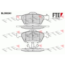 Sada brzdových platničiek kotúčovej brzdy FTE BL2682A1