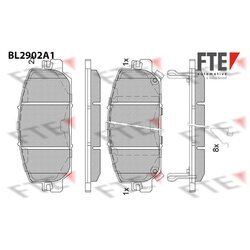 Sada brzdových platničiek kotúčovej brzdy FTE BL2902A1