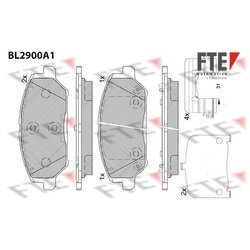 Sada brzdových platničiek kotúčovej brzdy FTE 9011141