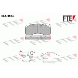 Sada brzdových platničiek kotúčovej brzdy FTE 9500030