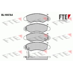 Sada brzdových platničiek kotúčovej brzdy FTE BL1697A4