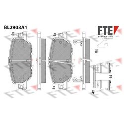 Sada brzdových platničiek kotúčovej brzdy FTE 9011145