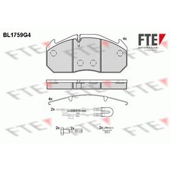 Sada brzdových platničiek kotúčovej brzdy FTE BL1759G4