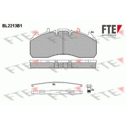 Sada brzdových platničiek kotúčovej brzdy FTE BL2213B1
