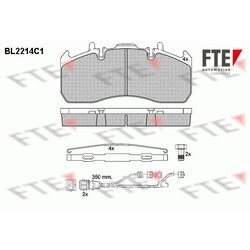 Sada brzdových platničiek kotúčovej brzdy FTE BL2214C1