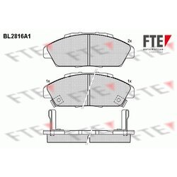 Sada brzdových platničiek kotúčovej brzdy FTE BL2816A1