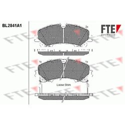 Sada brzdových platničiek kotúčovej brzdy FTE BL2841A1