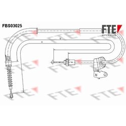 Ťažné lanko parkovacej brzdy FTE FBS03025