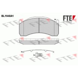 Sada brzdových platničiek kotúčovej brzdy FTE BL1948A1