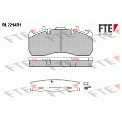 Sada brzdových platničiek kotúčovej brzdy FTE BL2214B1